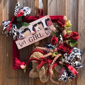 “Hay Girl Hay” cow wall wreath
